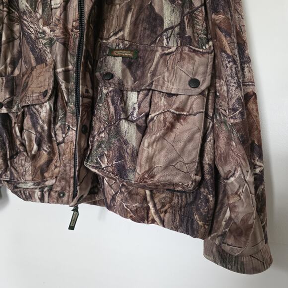 Vintage Remington Camo Jacket Mens L Real Tree Hunting Full Zip Pockets Green - Picture 4 of 9